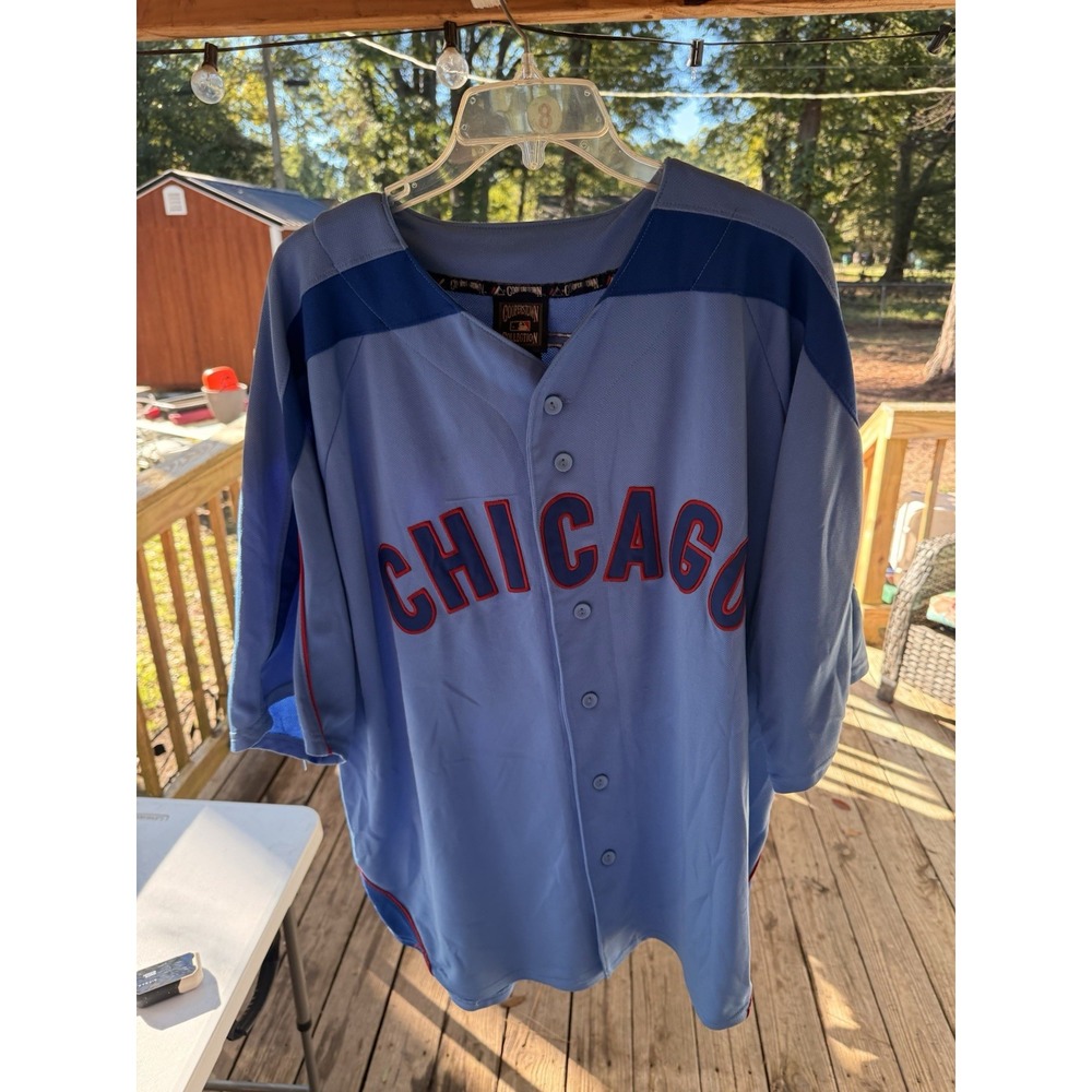 Rare Vintage Ryne Sandberg Chicago Cubs Retro Cooperstown Button Up Jersey Sz 58